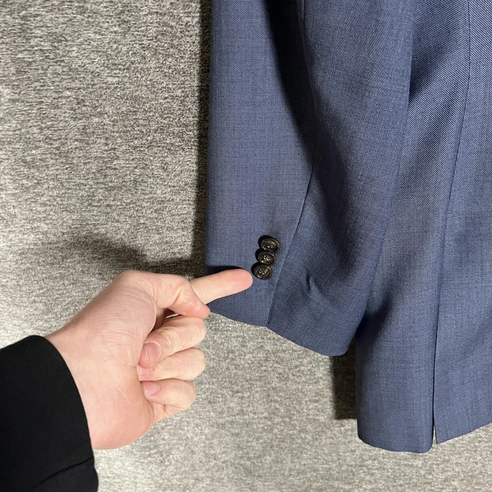J.Crew Ludlow Suit Jacket Mens 42S Blue Wool Slim Tollegno 1900 Two Button